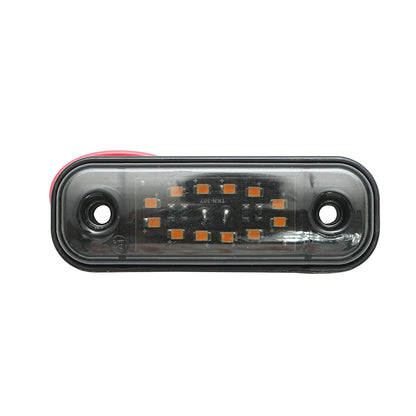 Slim LED side marker lamp 12-24V, smoke yellow 89x32mm Breckner Germany