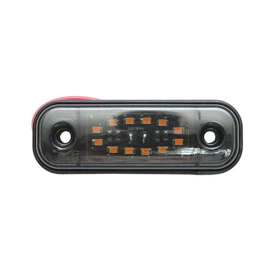 Slim LED side marker lamp 12-24V, smoke yellow 89x32mm Breckner Germany