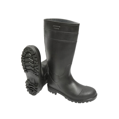 Black PVC work boots with steel toe size 40 005GB