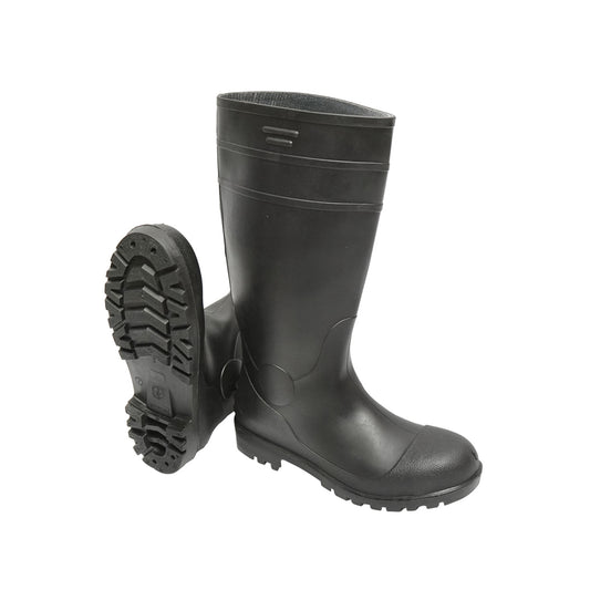Black PVC work boots with steel toe size 40 005GB