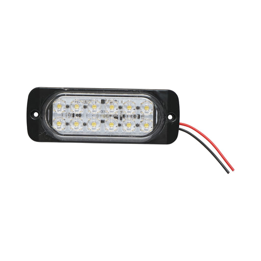 White LED strobe side lamp 115mm 12-24V FR1278W Breckner Germany