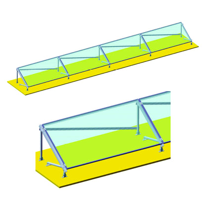 Complete mounting system on concrete for 4 photovoltaic solar panels at 30 degrees Breckner Germany