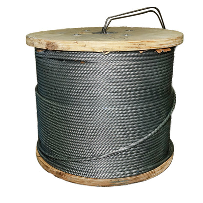 Steel winch cable 6x25 with a 13mm metal core, 1000m/roll