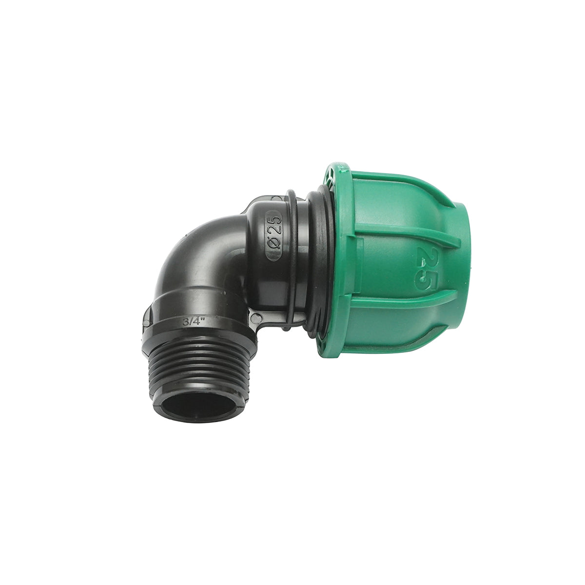 Compression elbow with external thread D25mm x 3/4 toll, PN10 Bar for irrigation systems
