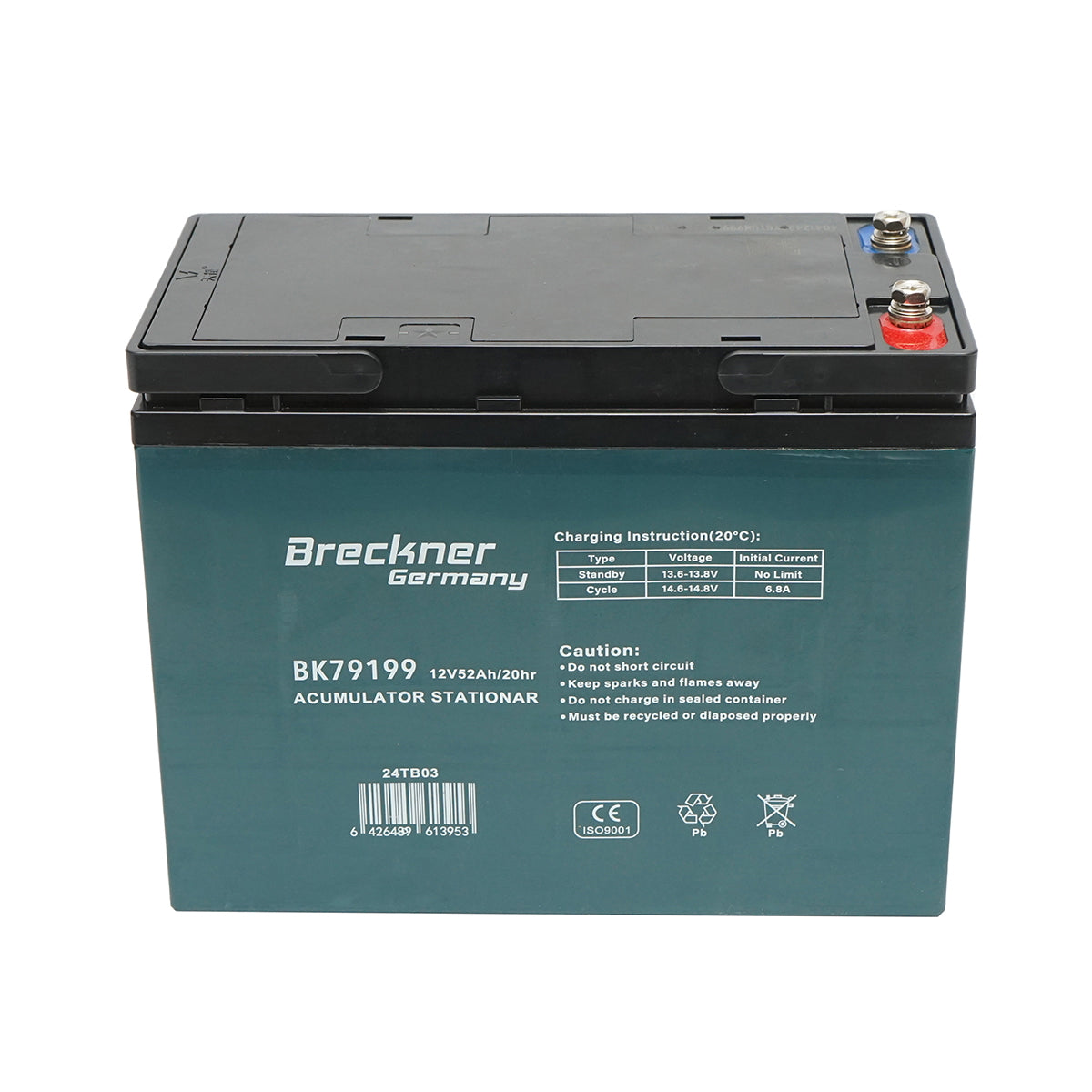 VRLA gel battery for electric bike 12V 52Ah 20HR 224x174x120mm Breckner Germany