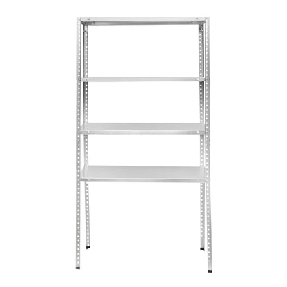 Metal shelf with 4 shelves, 147x75x30cm, 45kg/shelf, assembly with screws, galvanized