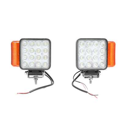 Set of LED headlights with right and left signaling, 16 LEDs, 12-24V, size 139x128x57mm, Breckner Germany