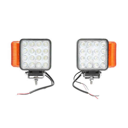 Set of LED headlights with right and left signaling, 16 LEDs, 12-24V, size 139x128x57mm, Breckner Germany