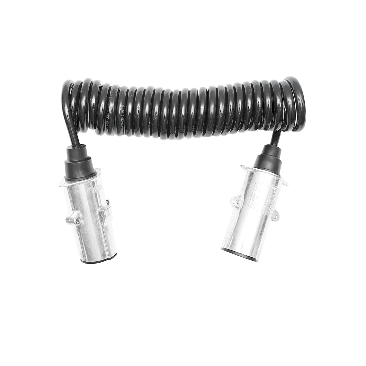 2.6m spiral cable with 2 metal female connectors, 7 pins for car trailer socket Breckner Germany