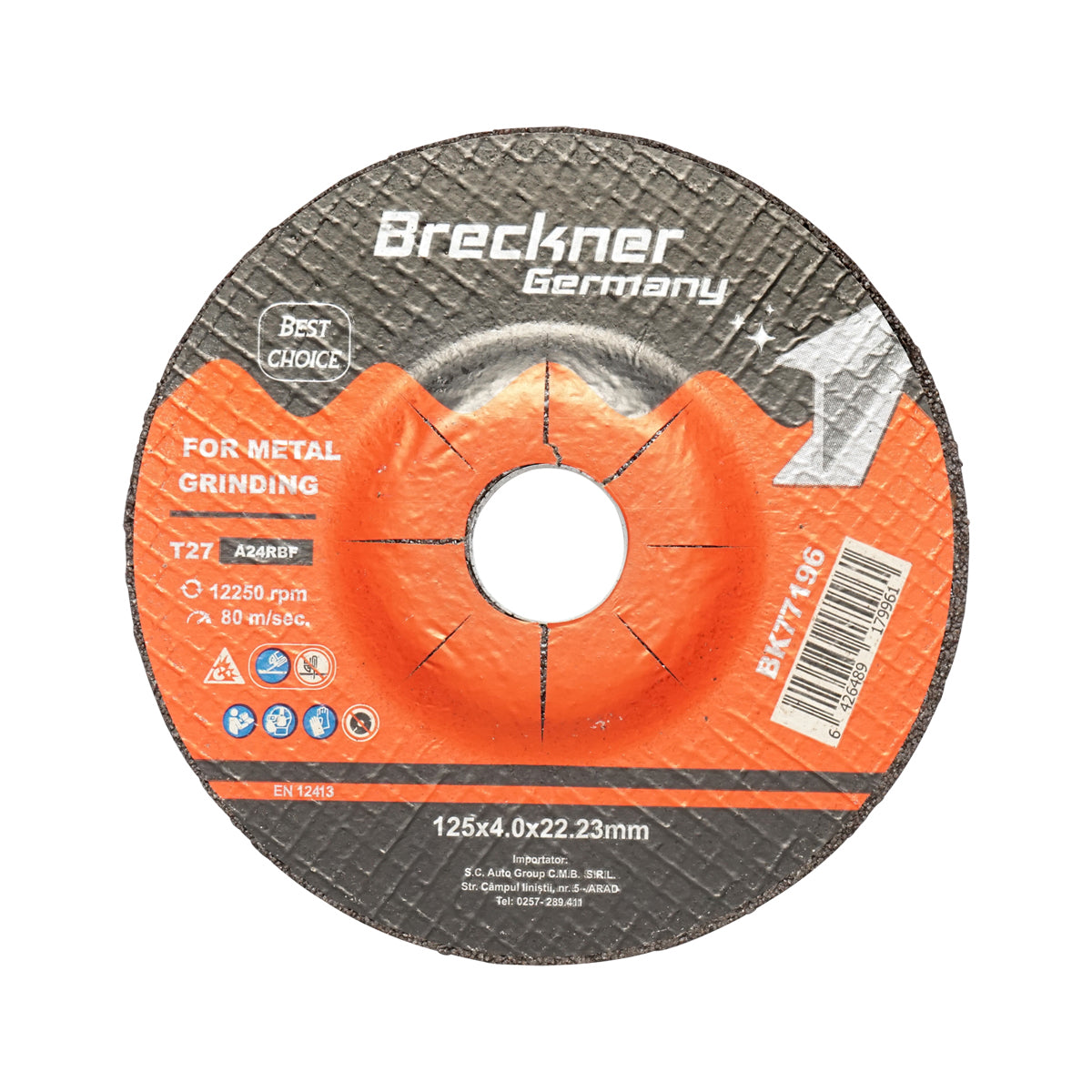 Flex disc for cutting and polishing metal T27 125x4x22mm Breckner Germany