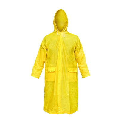 Waterproof hooded poncho L made of PVC, 2 pockets, snap closure, yellow Breckner Germany