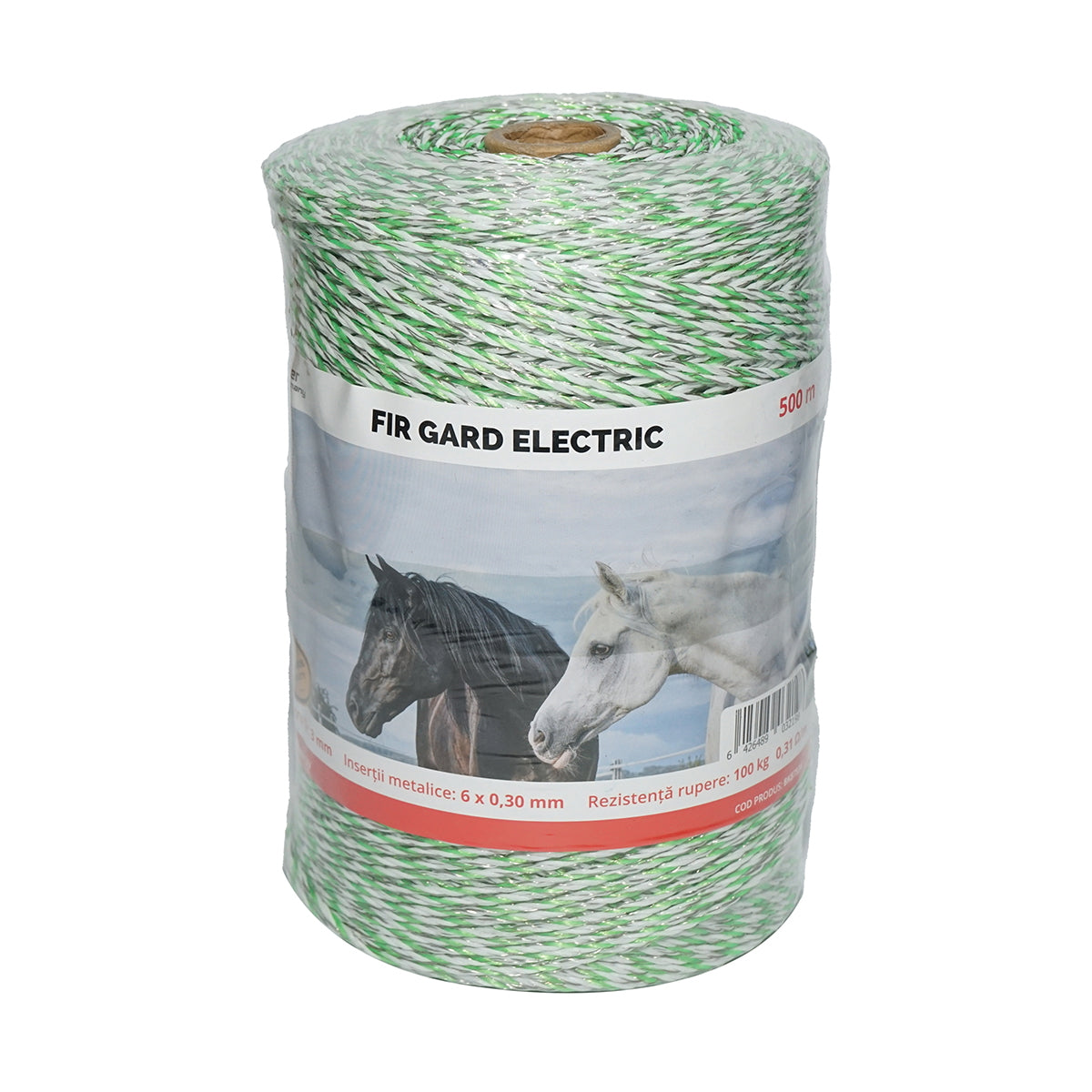 Green-white wire roll 3mm 6x0.3mm SS 0.31 Ohm/m, 500m electric fence Breckner Germany