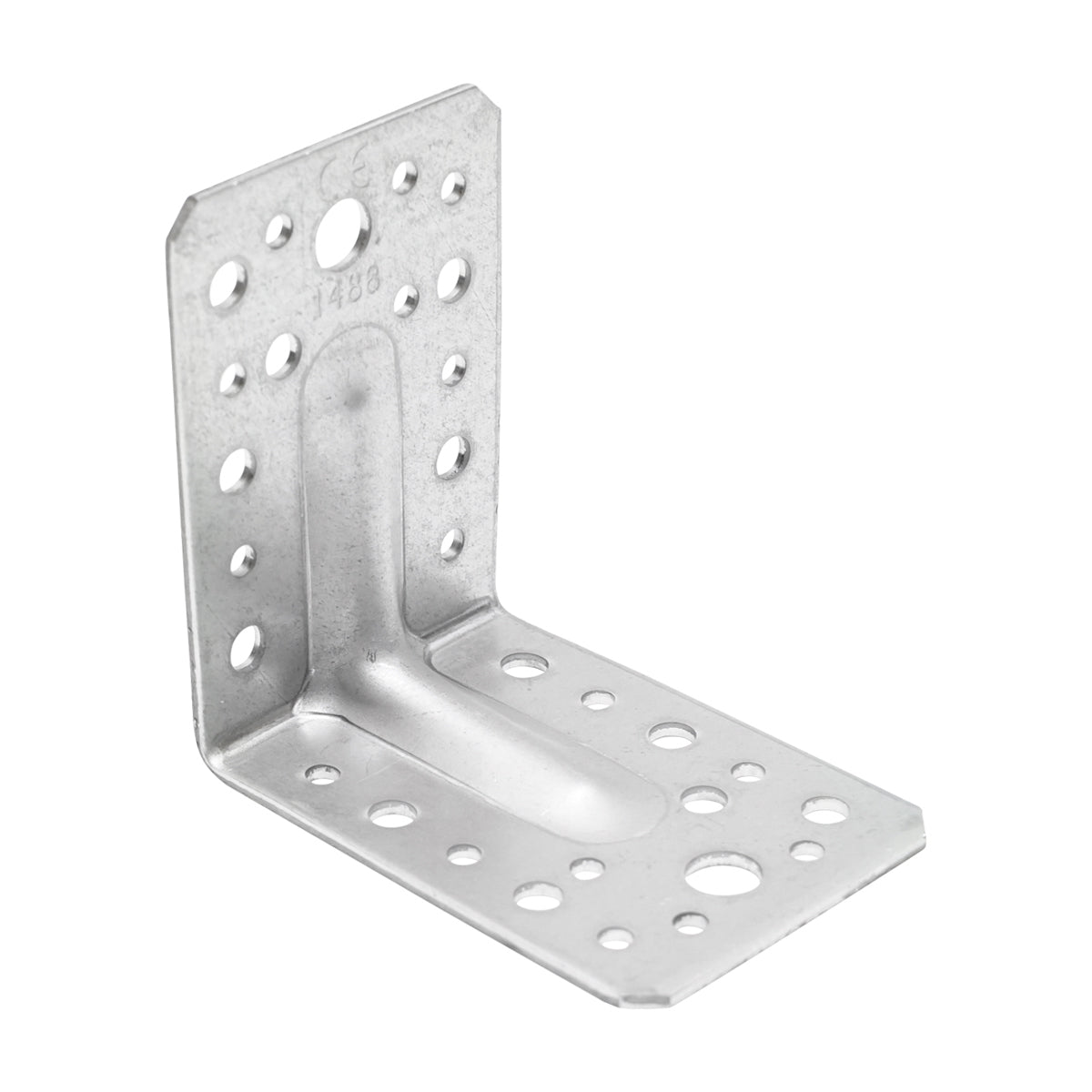 Bracket with reinforcement 90x90x65x2.5mm for solar panel roof mounting on metal sheet