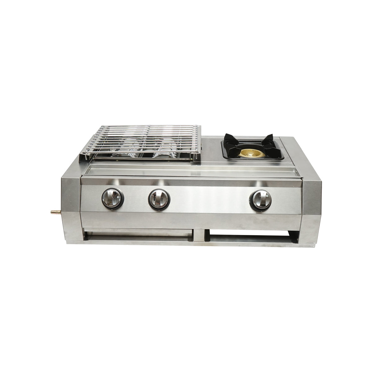 Camping grill with 2 burners and 1 cooking area 676x400x185mm
