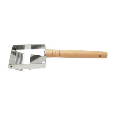 Fork uncapped, honey decapper made of stainless steel with a wooden handle.