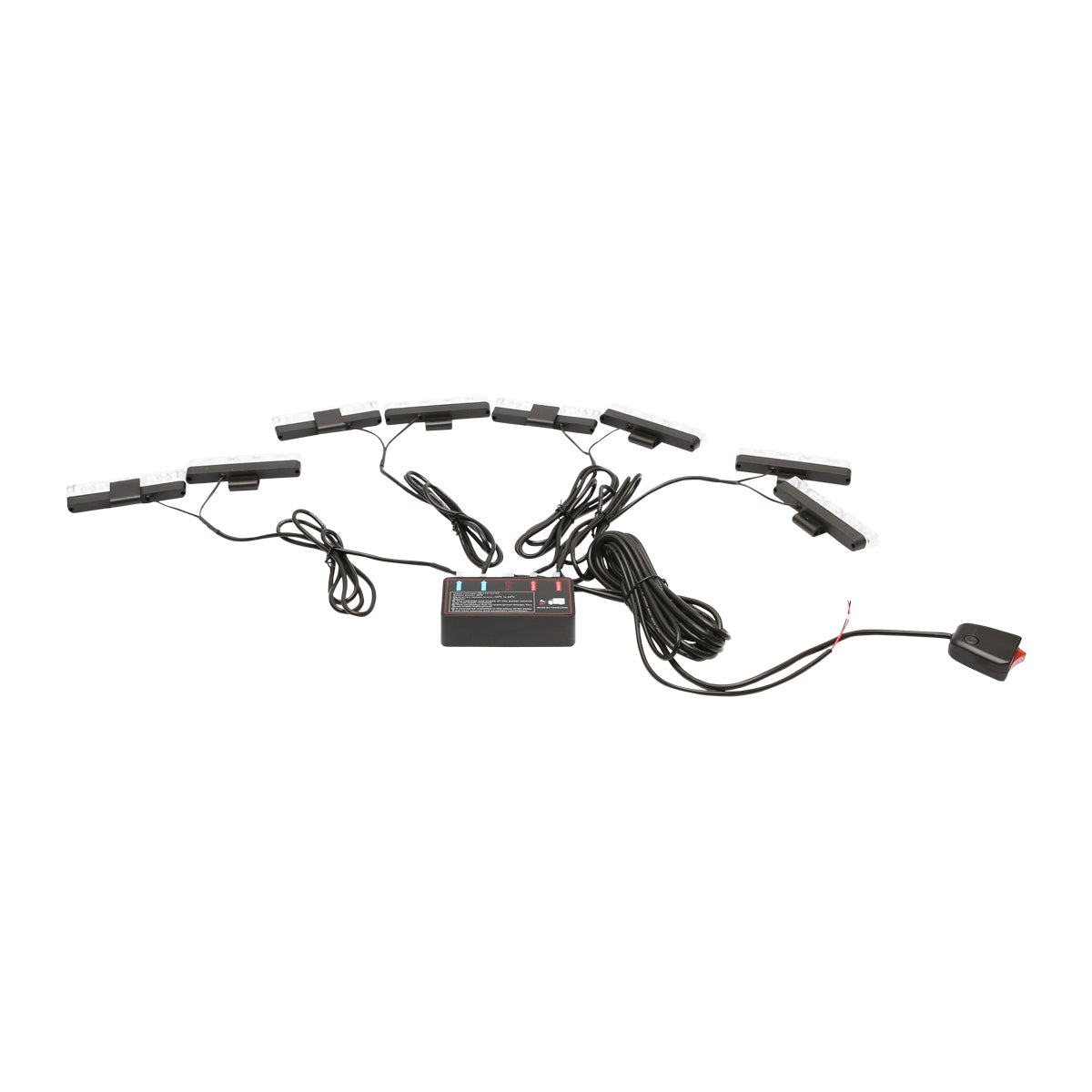 Set of 8 strobe lights with 4 LEDs, yellow light 12V Breckner Germany