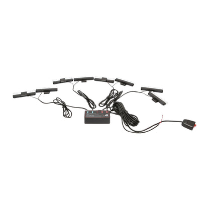 Set of 8 strobe lights with 4 LEDs, yellow light 12V Breckner Germany