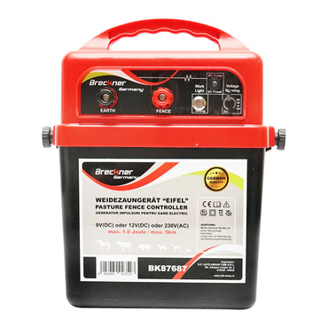 Impulse generator device 9-12V or 220V, 1 Joule, 5km for electric fence Breckner Germany