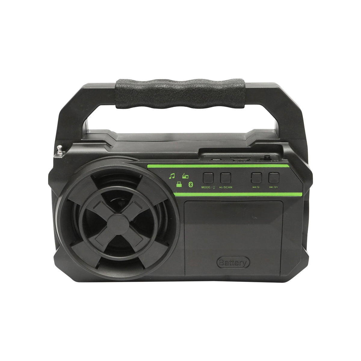 Portable LED lighting kit with 3 bulbs/projector, solar panel, FM radio and 4500 mAh battery for fishing camping GD-8081FM