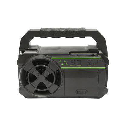 Portable LED lighting kit with 3 bulbs/projector, solar panel, FM radio and 4500 mAh battery for fishing camping GD-8081FM