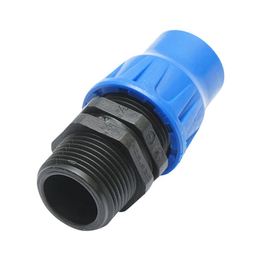 Connection fitting for drip tube with external thread D20mmx3/4 inch, for irrigation systems