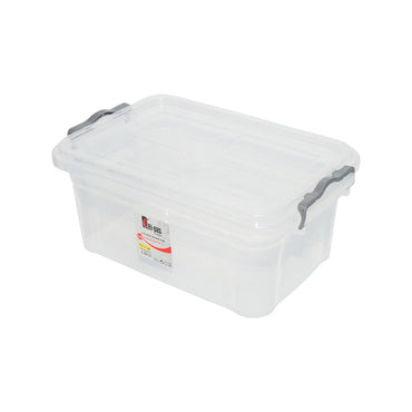 7.5L storage box with a plastic lid, transparent 220x340x140mm