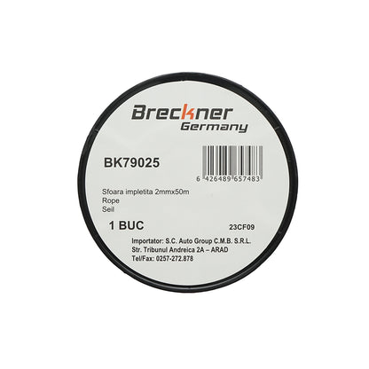 Braided rope 2mmx50m, red/white Breckner Germany