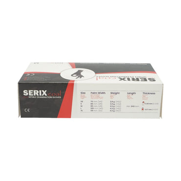 Black unpowdered nitrile gloves with textured fingers, size M, 100 pcs/box