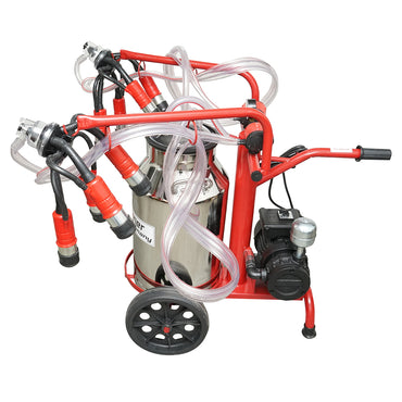 Milking machine for cows, 2 positions, 40L stainless steel tank with vacuum frame, Breckner Germany