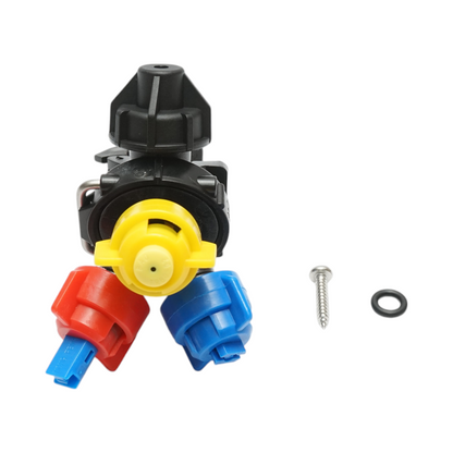 Complete herbicide sprayer with 3 nozzles for pipe/hose with a diameter of 25