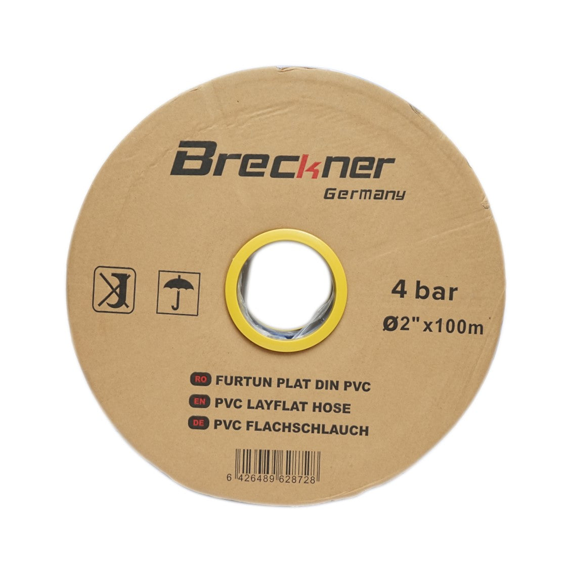 Flat water irrigation hose made of PVC 2 toll length 100m, PN4 Breckner Germany