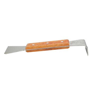 Stainless steel L-shaped hive tool with wooden handle 200x45mm