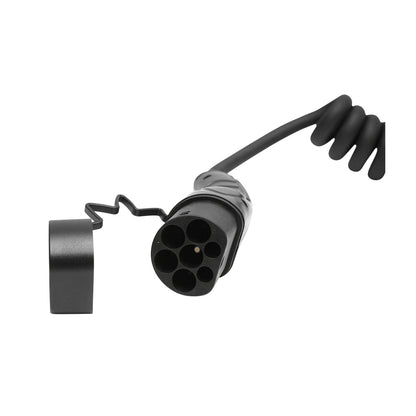 Coiled charging cable 380V, 5M, Type 2 for electric cars 11KW, 16A, three-phase IP55