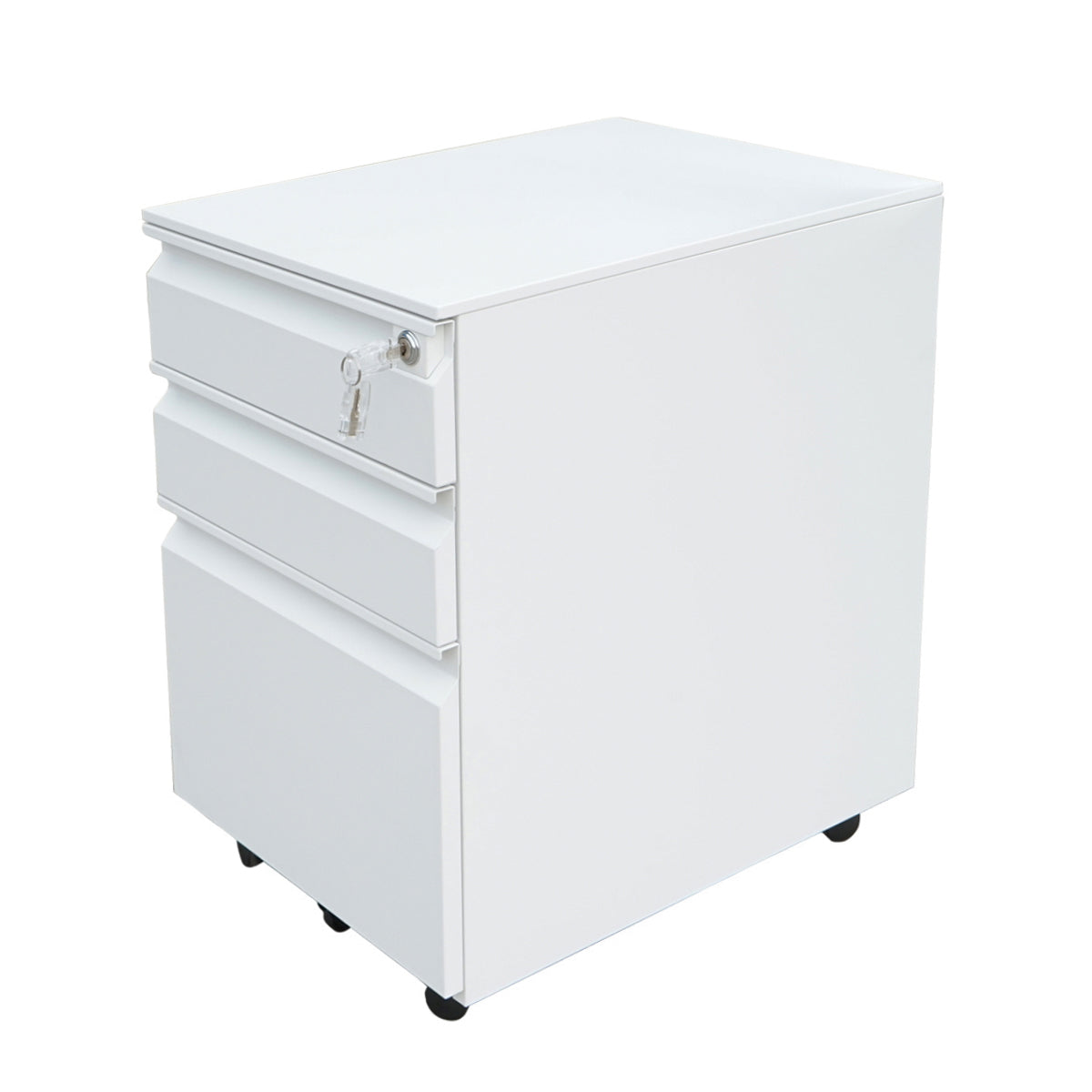 Classifier, metal filing cabinet 3 drawers with wheels 600X390X520mm, RAL7035 Breckner Germany