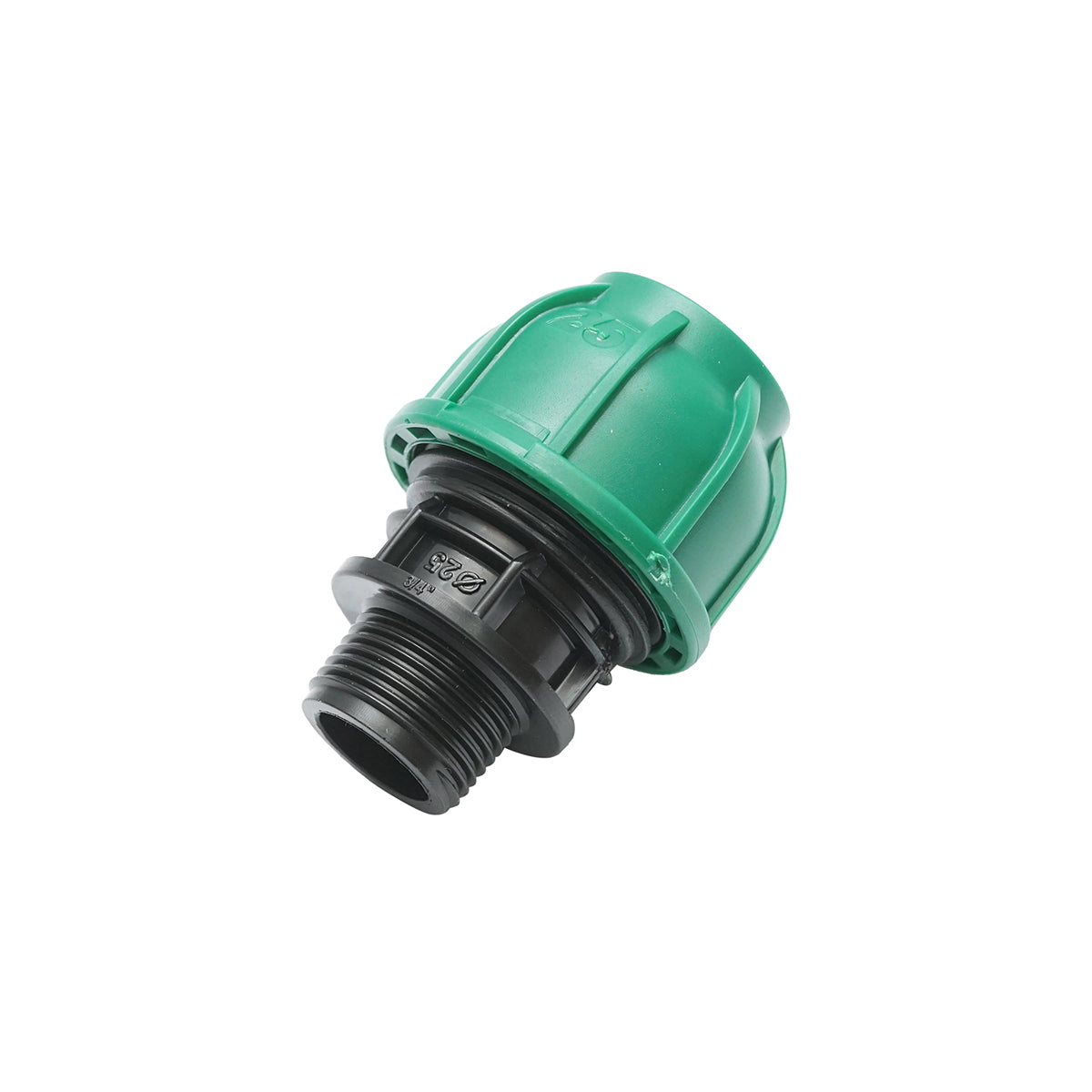 Compression fitting with external thread D25mmx3/4 toll, PN10 Bar for irrigation systems