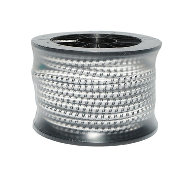 Roll of black-white elastic wire 7mm, 3x0.3mm SS stainless steel, 4.5 Ohm/m 25m electric fence Breckner Germany