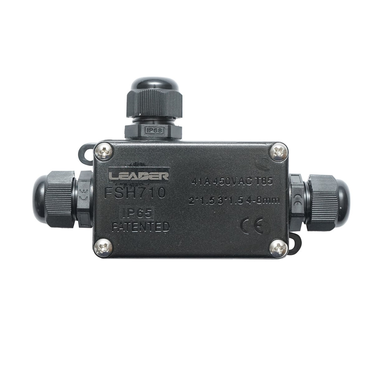 Sealed junction box with presets 41A 450V AC, 3 ways 4-8mm IP65 Leader