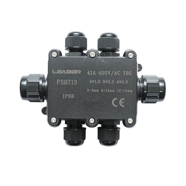 Sealed junction box with presets 41A 450V AC, 6 ways 5-14mm IP68 Leader