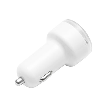 Phone charger plug car cigarette lighter 2 USB 3.1A white - wireless