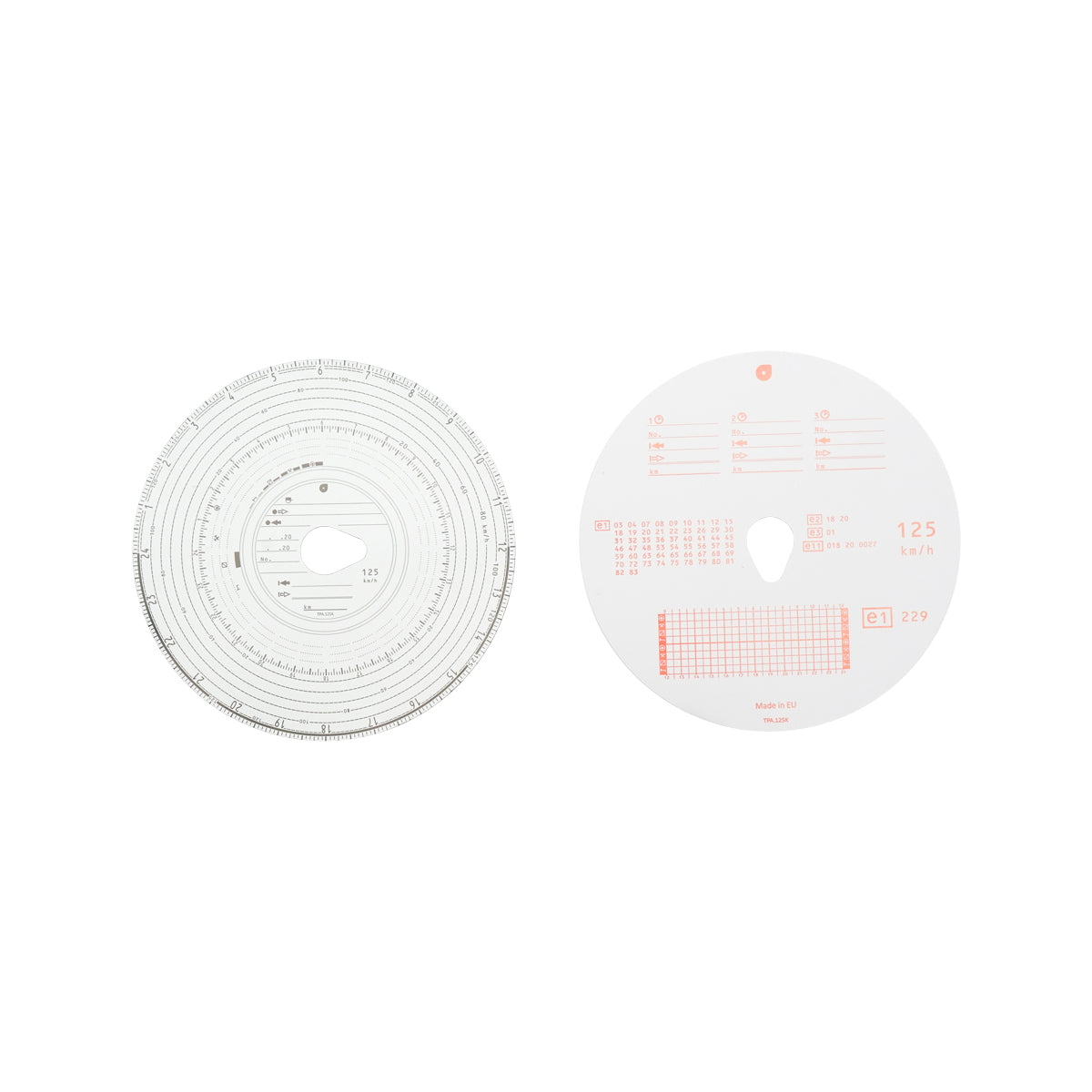 Analog tachograph diagram 125 km set 100/piece