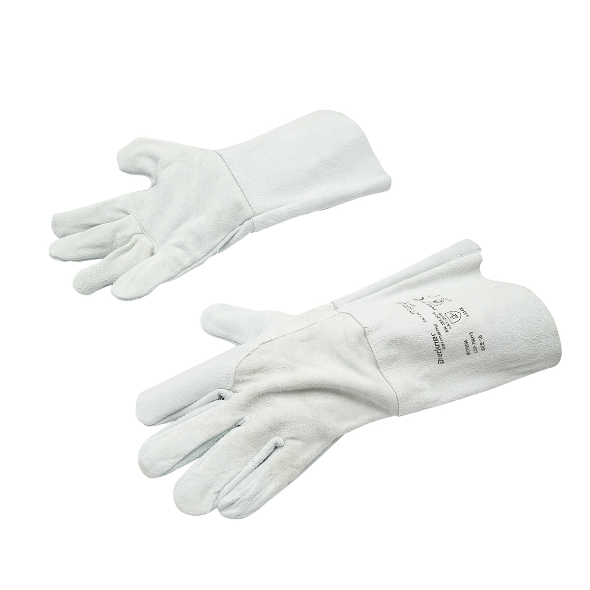 Welding gloves made of bovine leather, protective cuff 15cm, length 35cm size 10 Breckner Germany