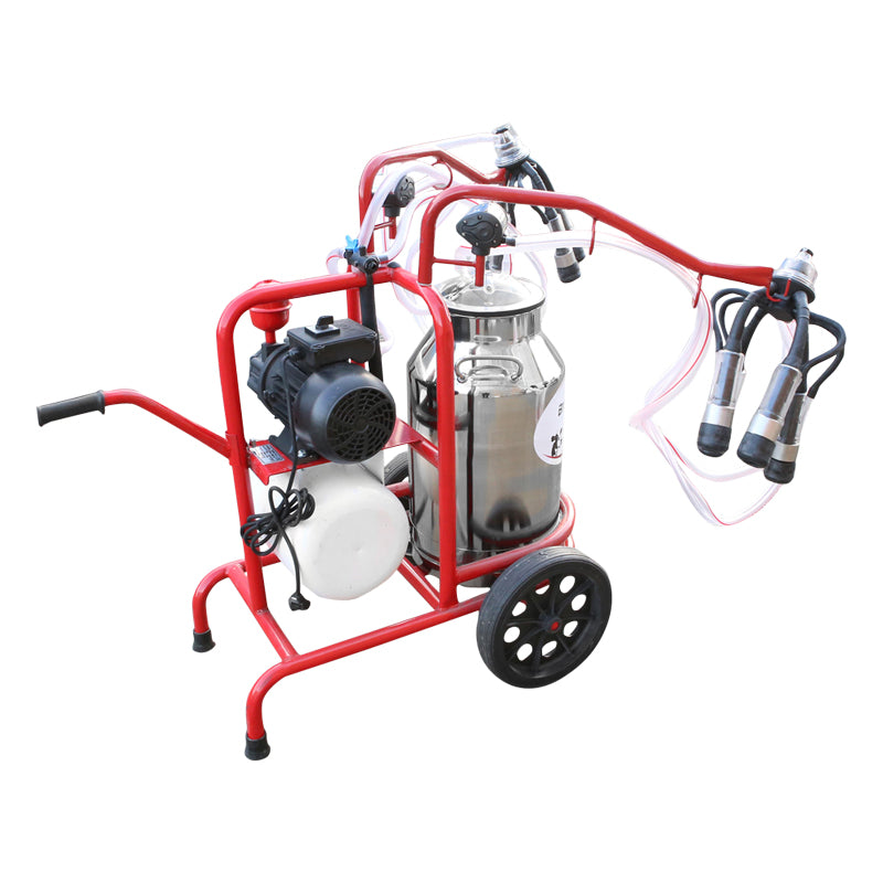 Milk milking machine 2-poster 40L stainless steel tank with bottle, vacuum reservoir Breckner Germany