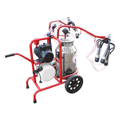 Milk milking machine 2-poster 40L stainless steel tank with bottle, vacuum reservoir Breckner Germany