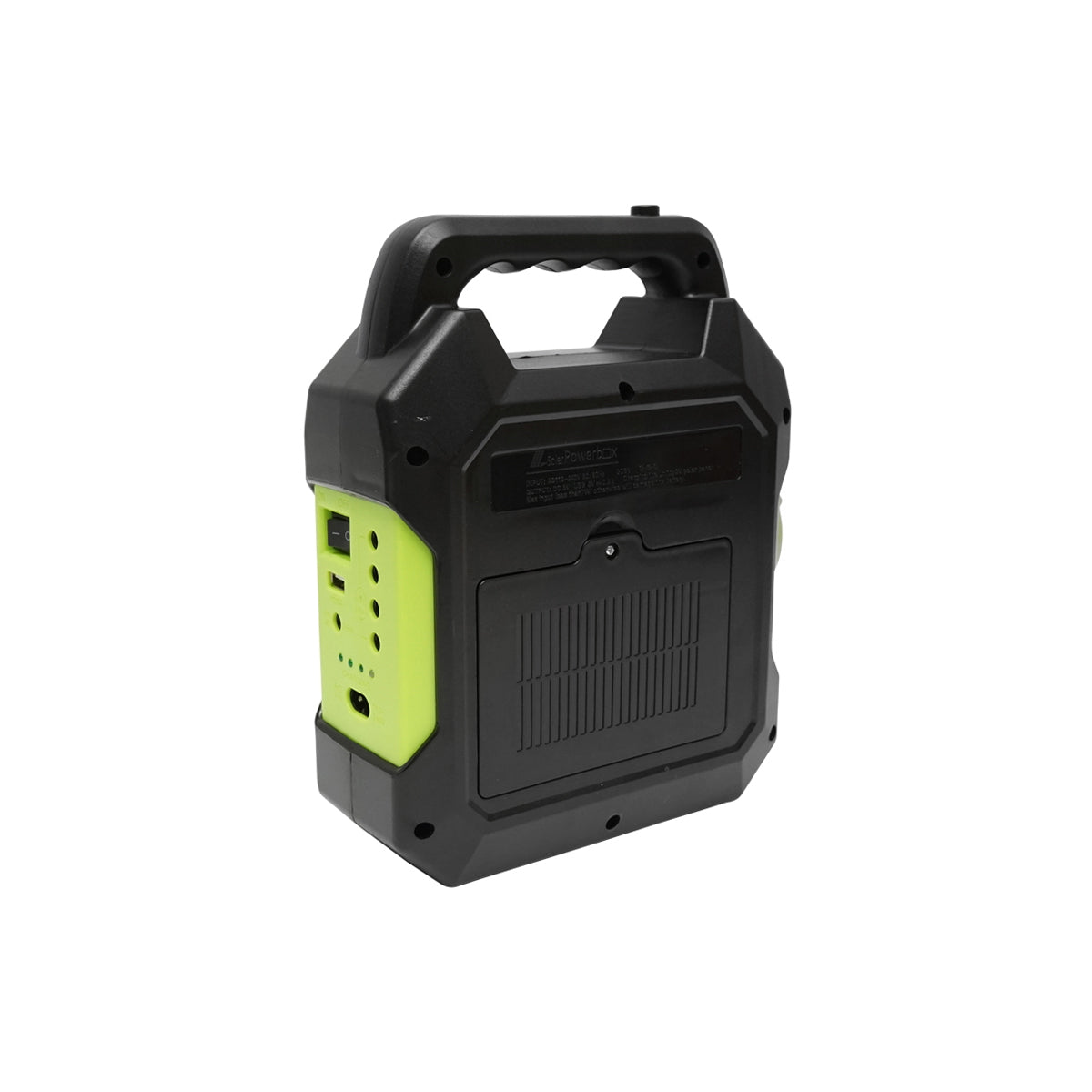 Portable LED lighting kit with 3 bulbs/projector, FM radio, solar panel, and 6V, 4.5 Ah battery for fishing camping GD-15