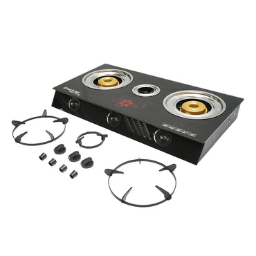 Hob, 3 burner metal stove 2.5KW, tempered glass 700x380x94mm Breckner Germany