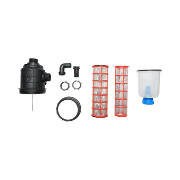 Transparent herbicide filter with 2 sieves and self-cleaning valve, 32mm connection
