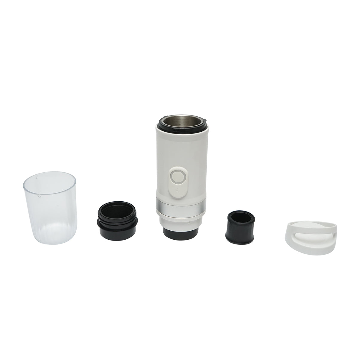 Portable coffee machine 12V/100W, lithium battery 9600 mAh, pressure 20 bar, water tank 60-80ml, cup 300ml, Nespresso capsules, Dolce Gusto, ground coffee