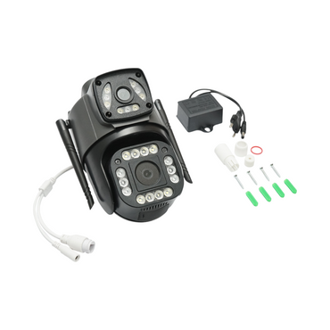 Dual lens 4MP 1080P surveillance camera, WIFI & 4G, PTZ with motion sensor, human detection and V380 Pro application