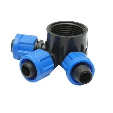 Pipe coupling distributor, 17mm drip tape with 3 heads for irrigation systems
