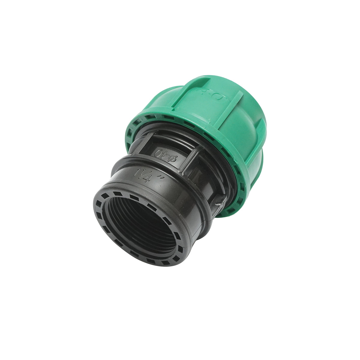 Compression connector with internal thread D40mmx1-1/4 toll, PN10 bar for irrigation systems